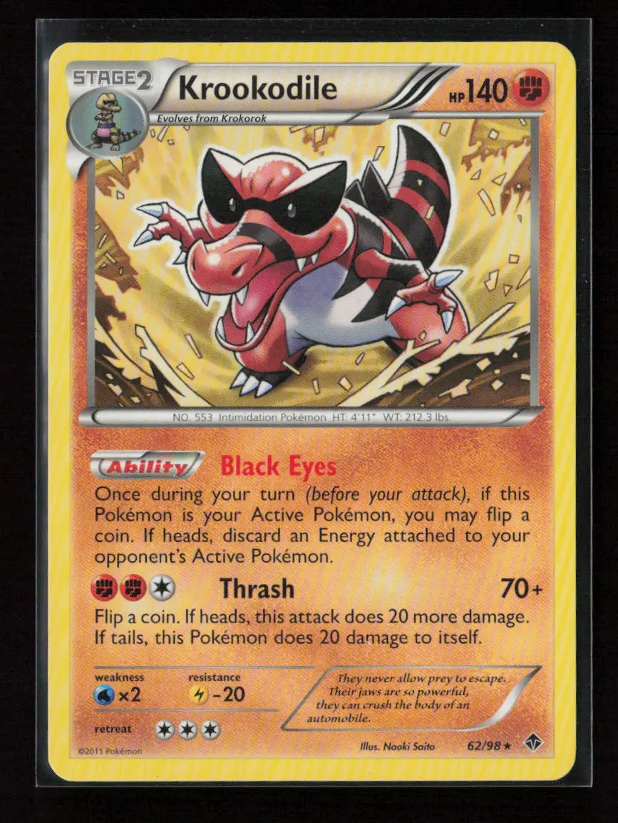 Krookodile Rare Emerging Powers 62/98 Lp 1