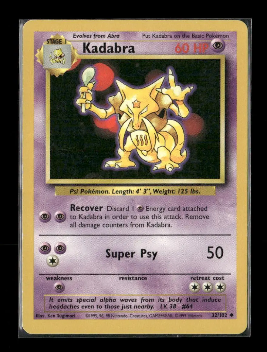 Kadabra Uncommon Base Set 032/102 Lp 1