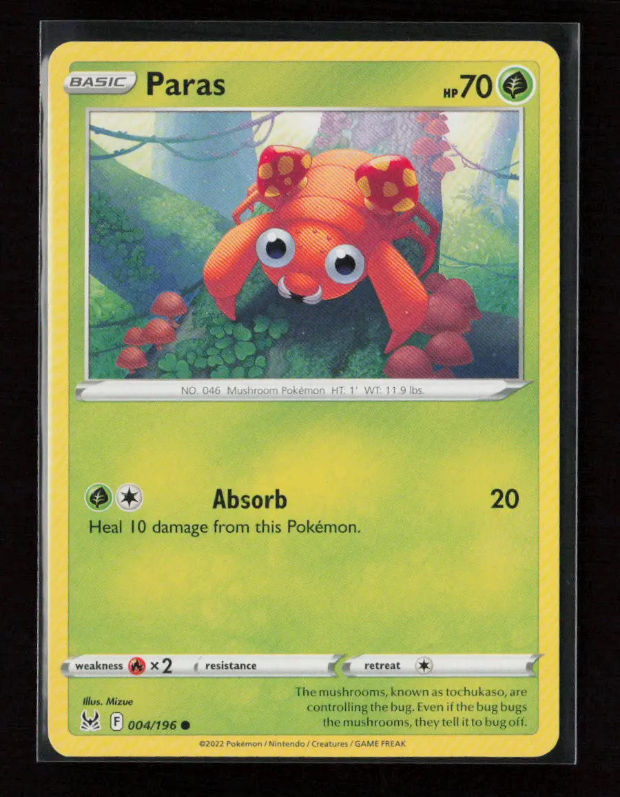 Paras Common Swsh11: Lost Origin 004/196 Lp 1