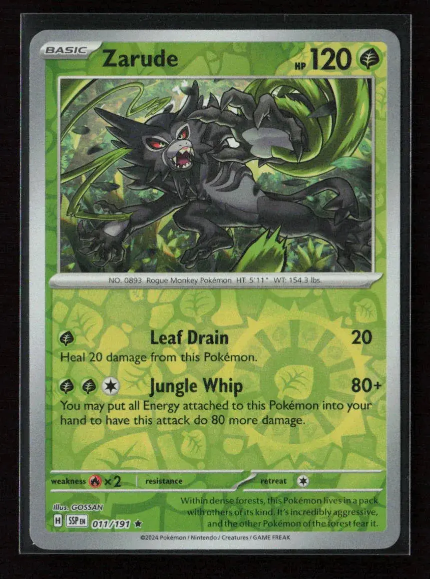 Zarude Rare Sv08: Surging Sparks 011/191 Nm 1