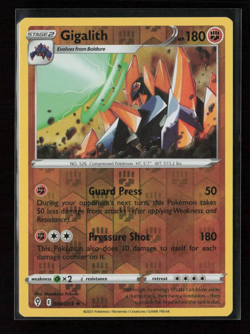 Gigalith Rare Swsh07: Evolving Skies 088/203 Nm 1