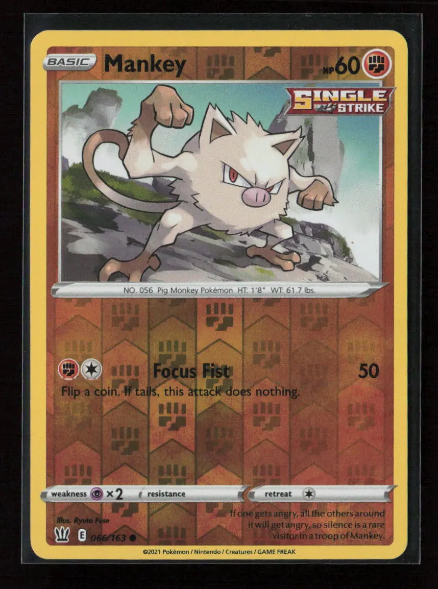 Mankey Common Swsh05: Battle Styles 066/163 Nm 1