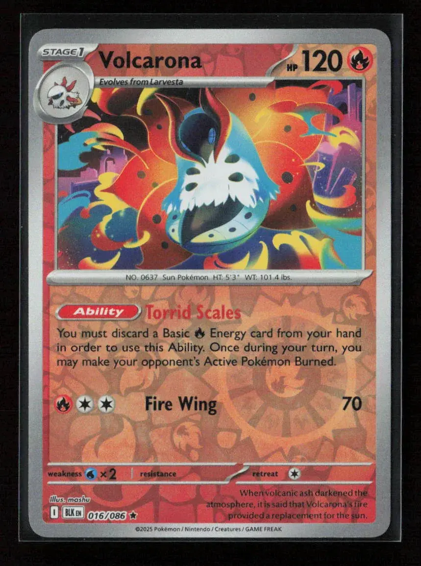 Volcarona Rare Sv: Black Bolt 016/086 Nm 1