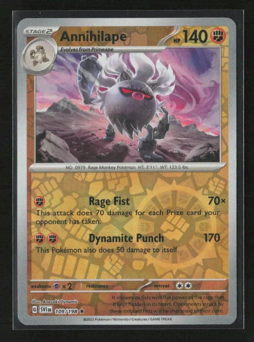 Annihilape Rare Sv01: Scarlet & Violet Base Set 109/198 Nm 1