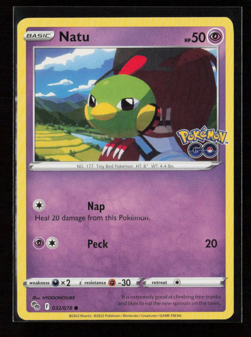 Natu Common Pokemon Go 032/078 Nm 1