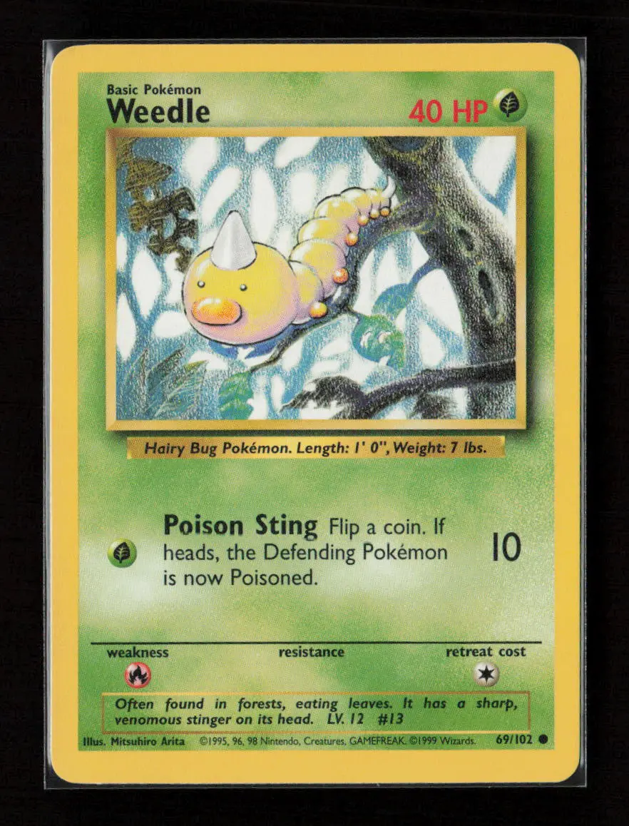Weedle Common Base Set 069/102 Lp 1