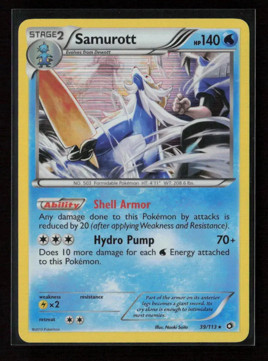 Samurott Holo Rare Legendary Treasures 39/113 Nm 1
