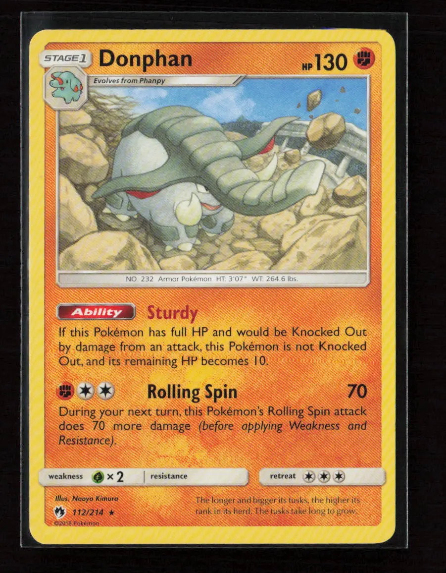 Donphan Rare Sm - Lost Thunder 112/214 Lp 1