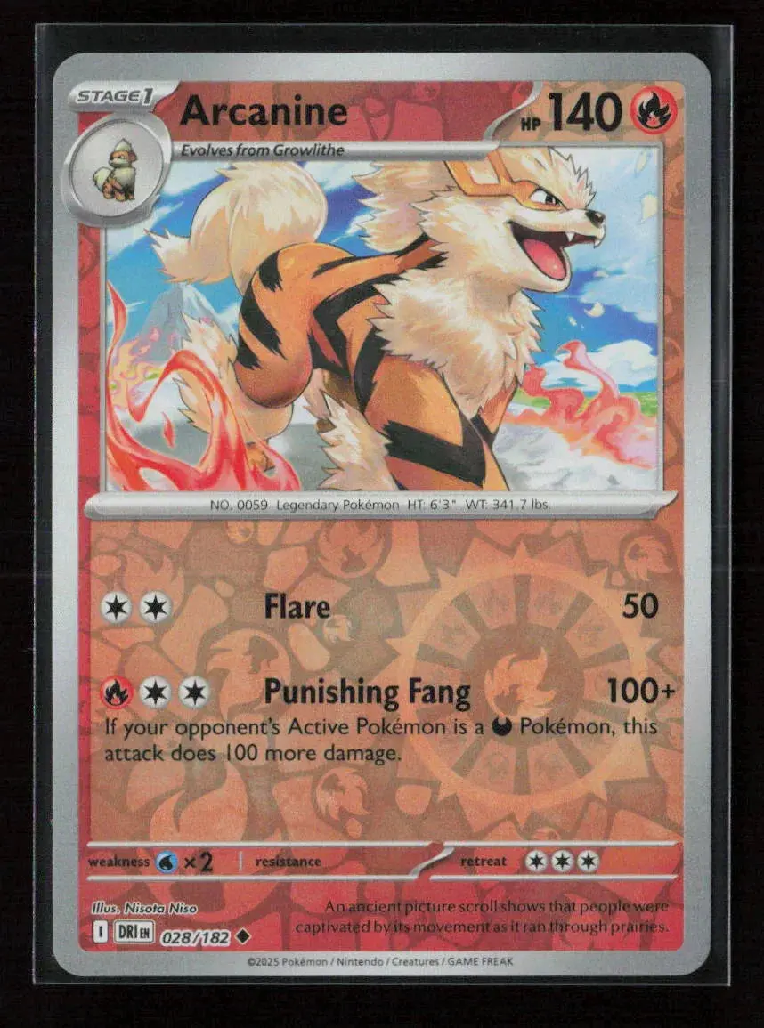Arcanine Uncommon Sv10: Destined Rivals 028/182 Nm 1