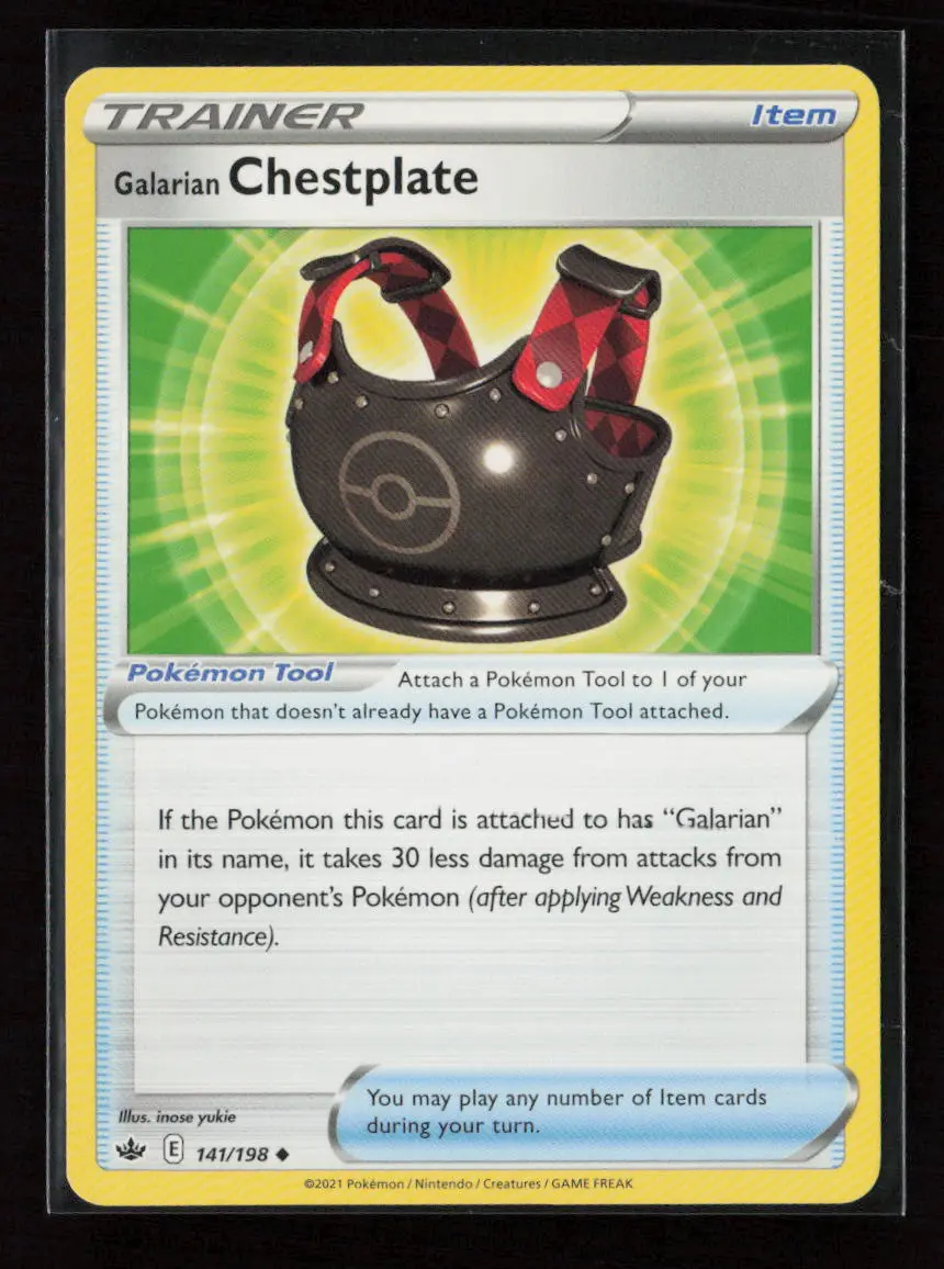 Galarian Chestplate Uncommon Swsh06: Chilling Reign 141/198 Lp 1