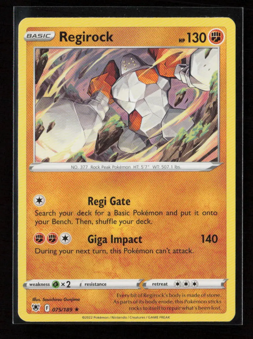 Regirock Rare Swsh10: Astral Radiance 075/189 Lp 1