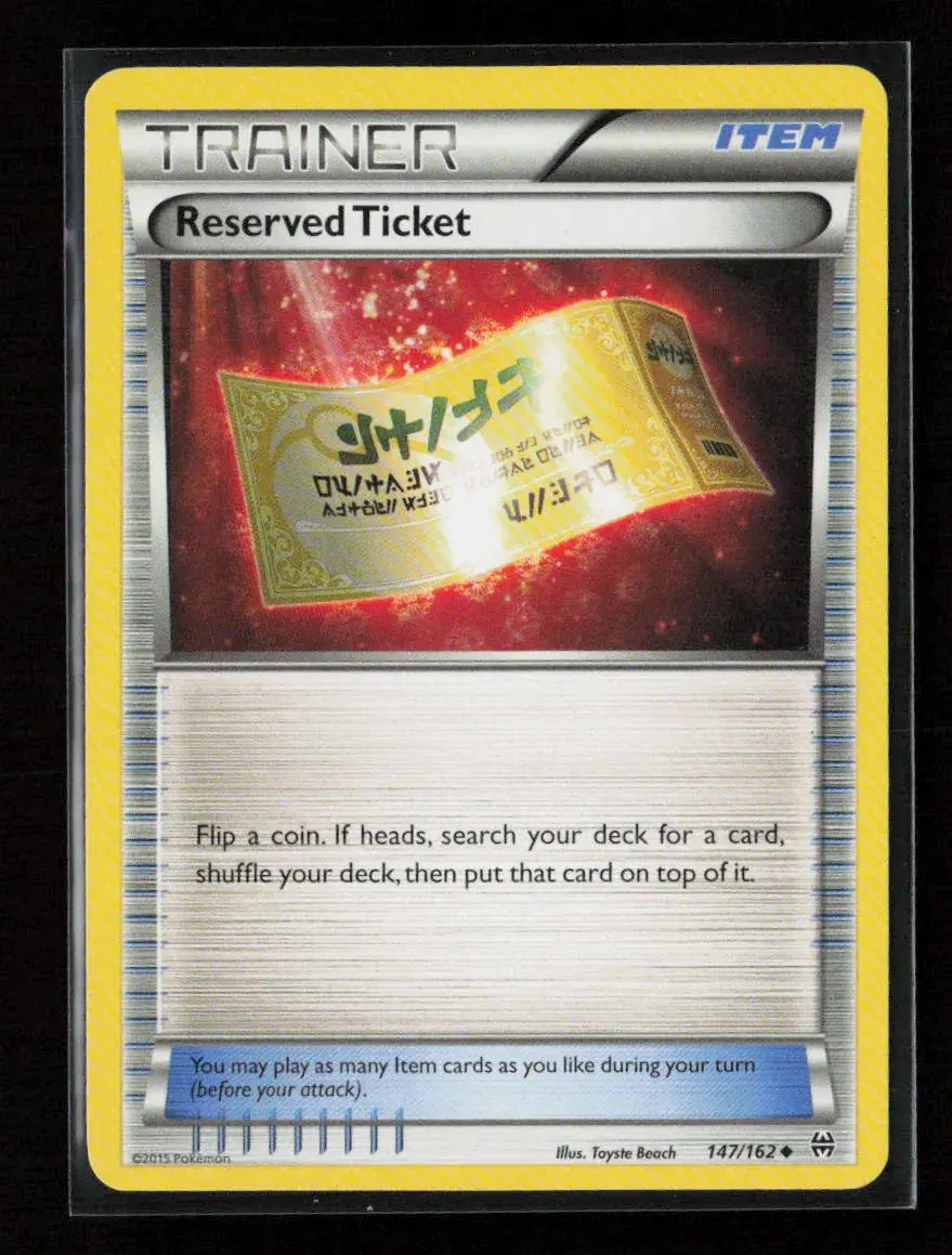 Reserved Ticket Uncommon Xy - Breakthrough 147/162 Lp 1