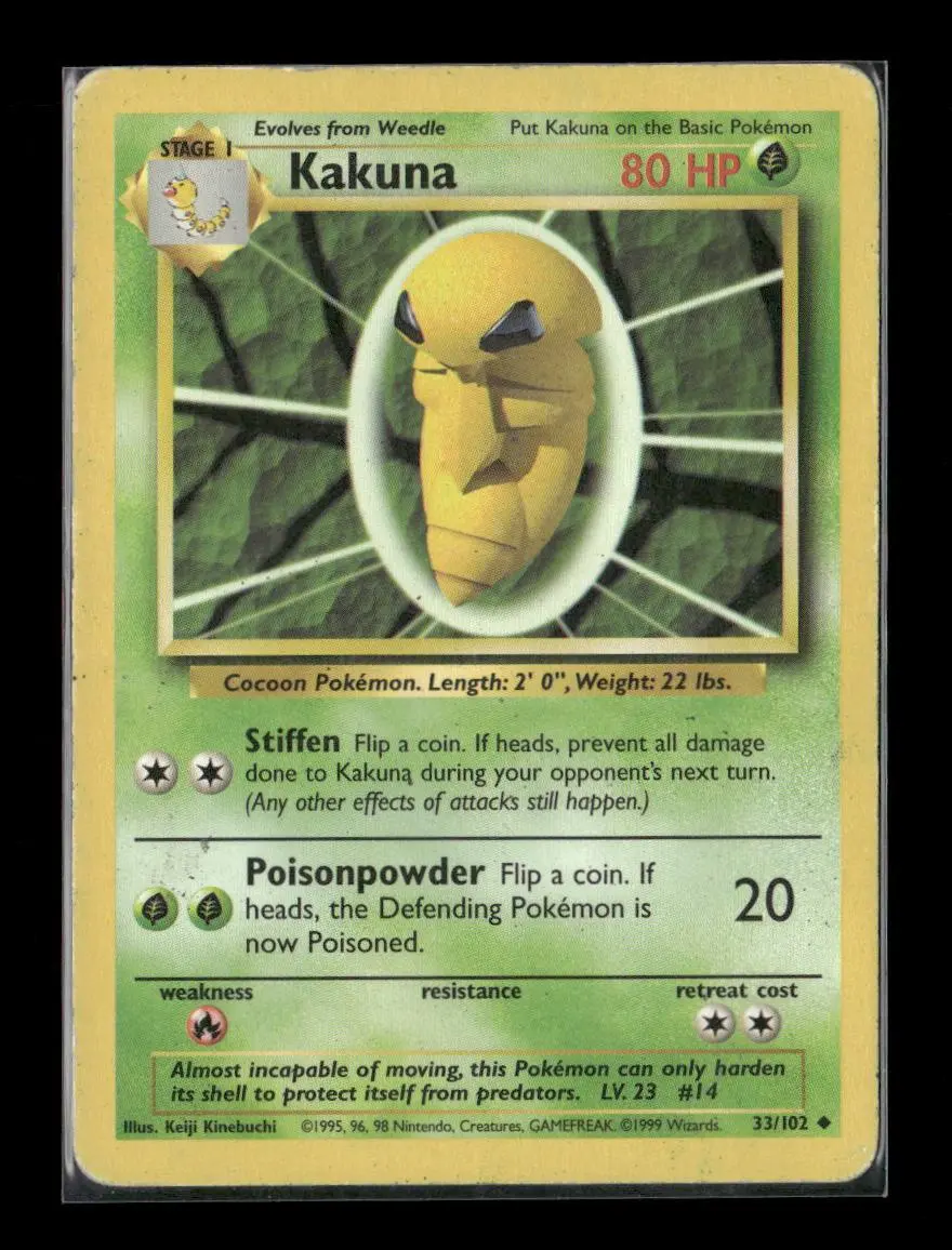 Kakuna Uncommon Base Set 033/102 Lp 1