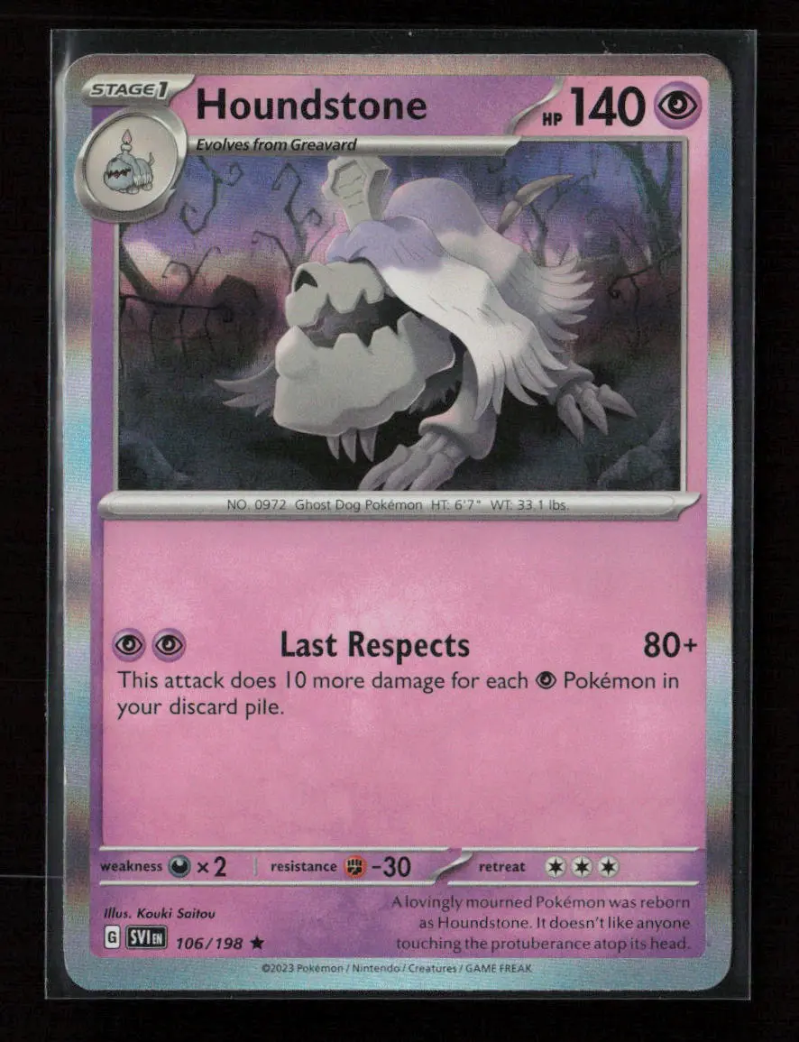 Houndstone Rare Sv01: Scarlet & Violet Base Set 106/198 Lp 1