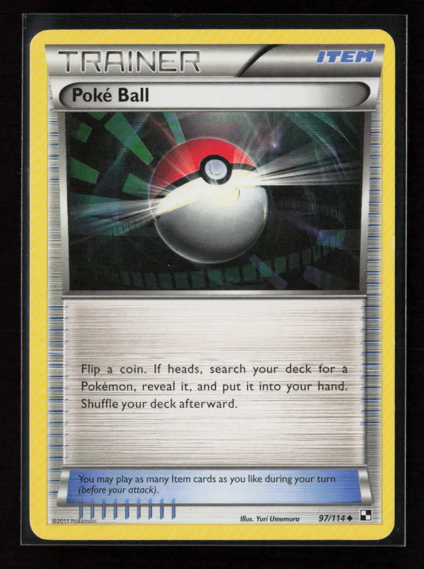 Poke Ball Uncommon Black And White 97/114 Lp 1