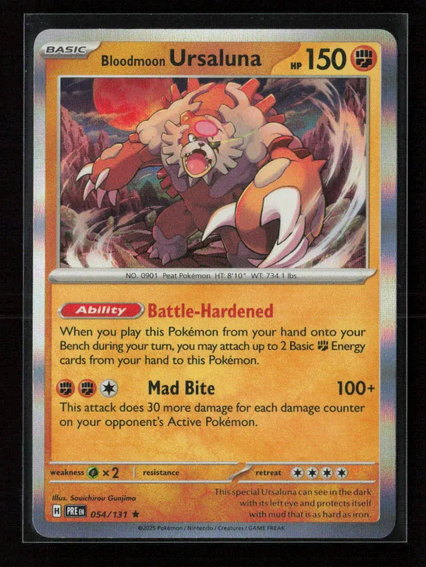 Bloodmoon Ursaluna Rare Sv: Prismatic Evolutions 054/131 Nm 1