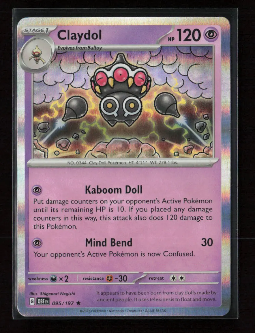 Claydol Rare Sv03: Obsidian Flames 095/197 Nm 1