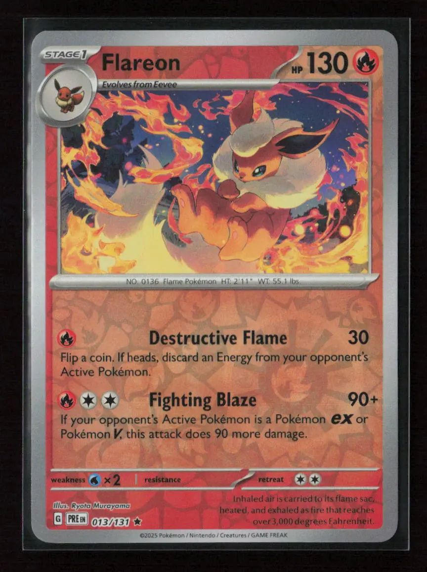 Flareon Rare Sv: Prismatic Evolutions 013/131 Nm 1