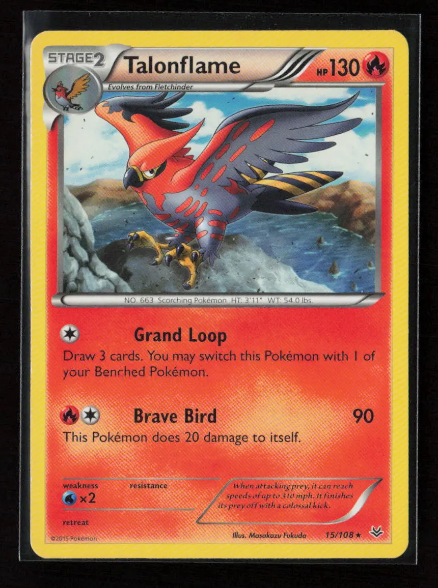 Talonflame Rare Xy - Roaring Skies 15/108 Lp 1