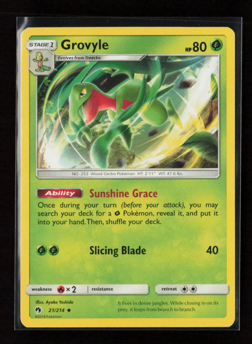 Grovyle Uncommon Sm - Lost Thunder 21/214 Lp 1