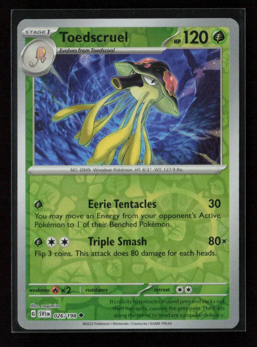 Toedscruel Uncommon Sv01: Scarlet & Violet Base Set 026/198 Nm 1