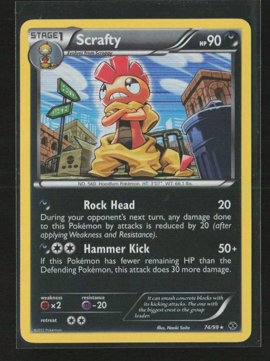 Scrafty Holo Rare Next Destinies 74/99 Nm 1