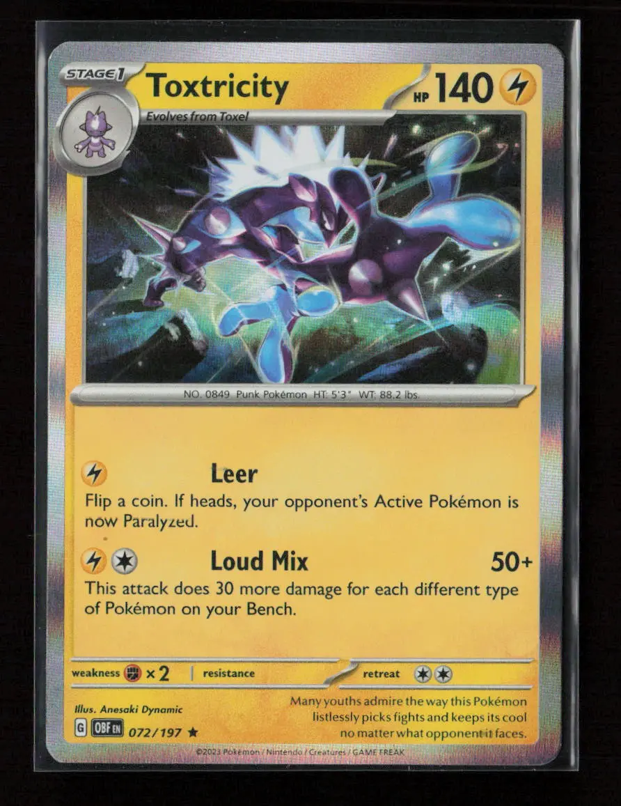 Toxtricity Rare Sv03: Obsidian Flames 072/197 Nm 1