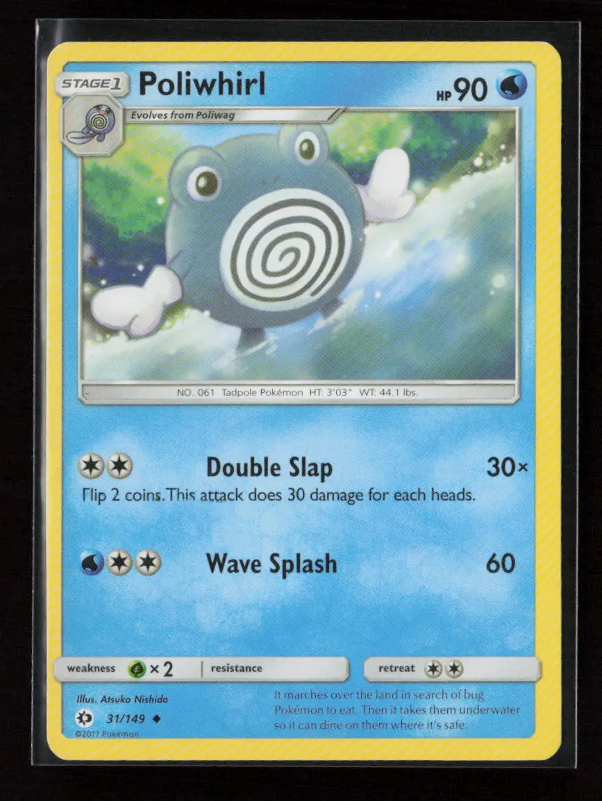 Poliwhirl Uncommon Sm Base Set 31/149 Lp 1