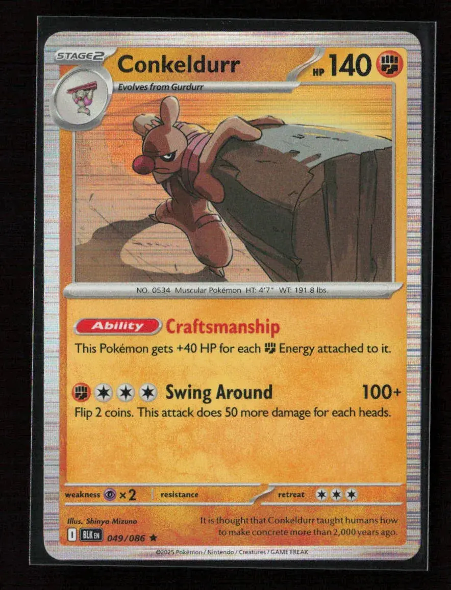 Conkeldurr Rare Sv: Black Bolt 049/086 Nm 1