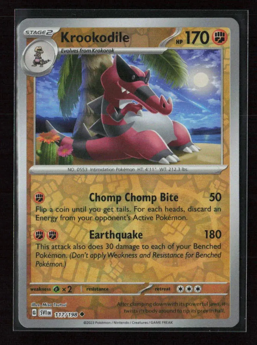 Krookodile Uncommon Sv01: Scarlet & Violet Base Set 117/198 Nm 1