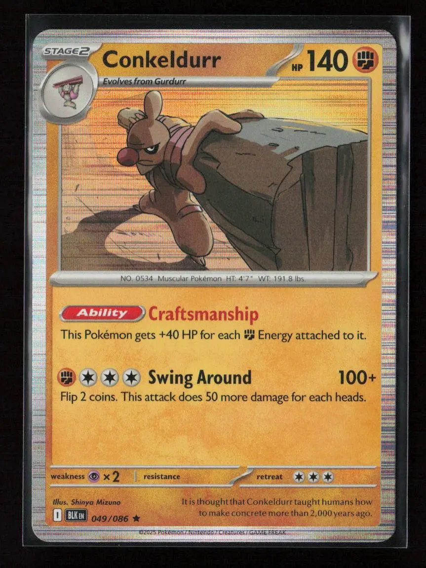 Conkeldurr Rare Sv: Black Bolt 049/086 Nm 1