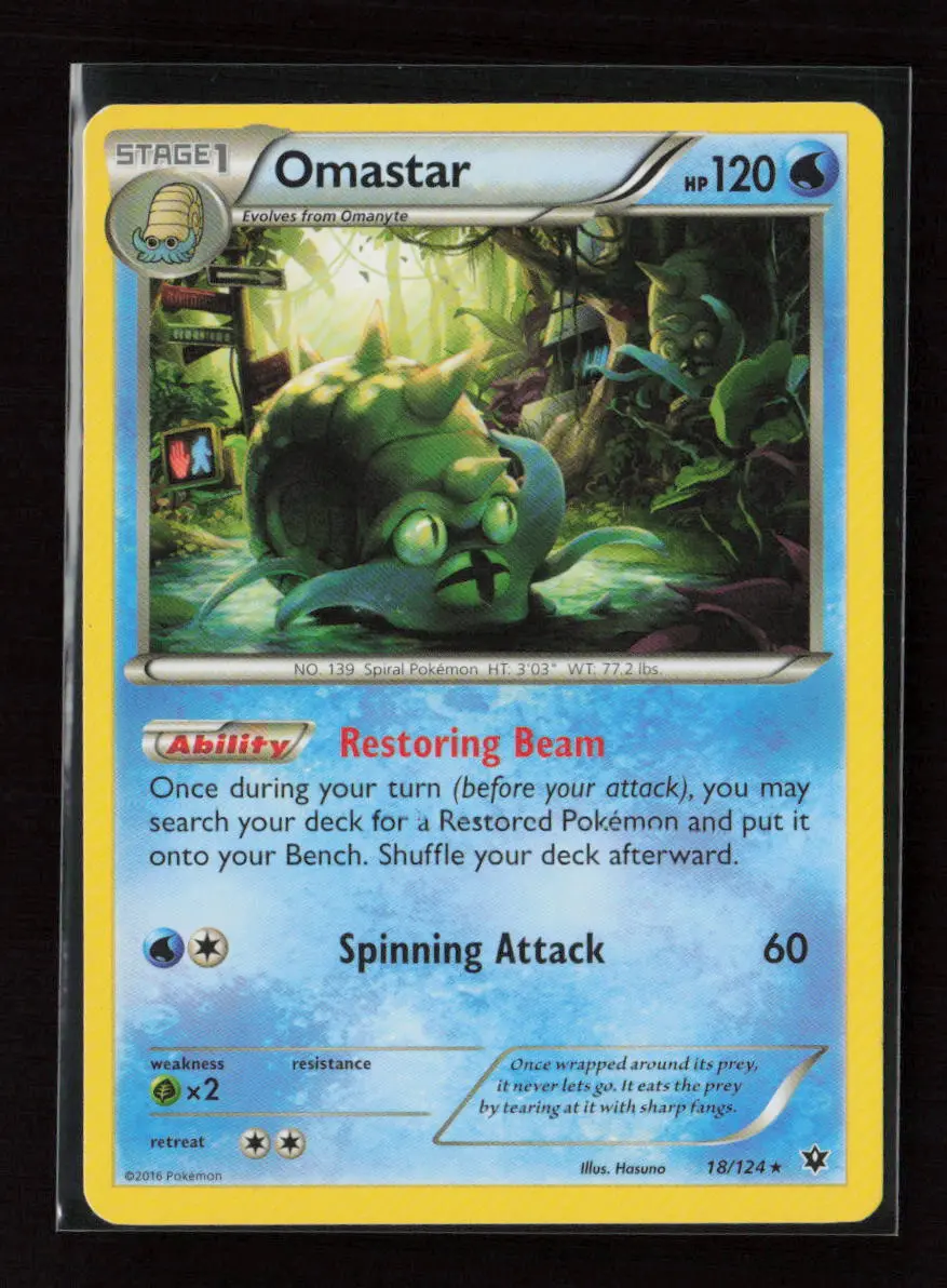 Omastar Rare Xy - Fates Collide 18/124 Lp 1