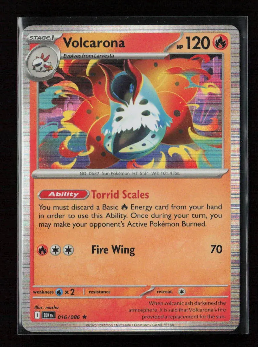 Volcarona Rare Sv: Black Bolt 016/086 Nm 1