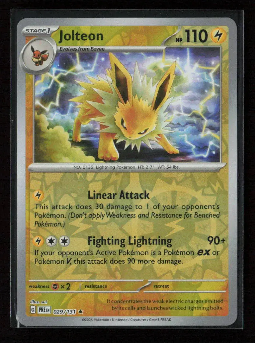 Jolteon Rare Sv: Prismatic Evolutions 029/131 Nm 1