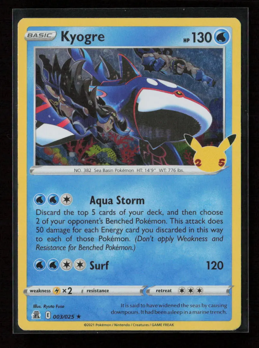 Kyogre Holo Rare Celebrations 003/025 Nm 1
