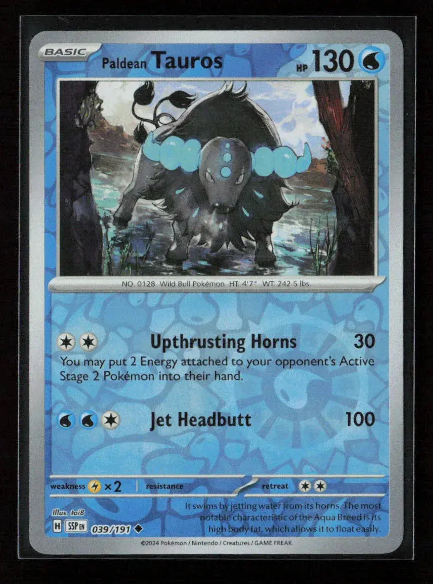 Paldean Tauros - Uncommon Sv08: Surging Sparks 039/191 Nm 1