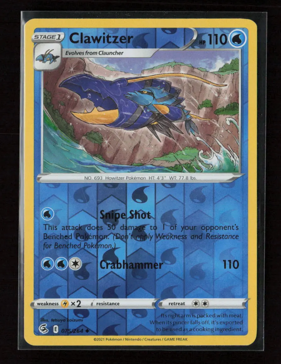 Clawitzer Uncommon Swsh08: Fusion Strike 075/264 Lp 1
