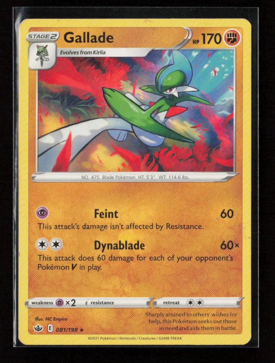 Gallade Rare Swsh06: Chilling Reign 081/198 Lp 1