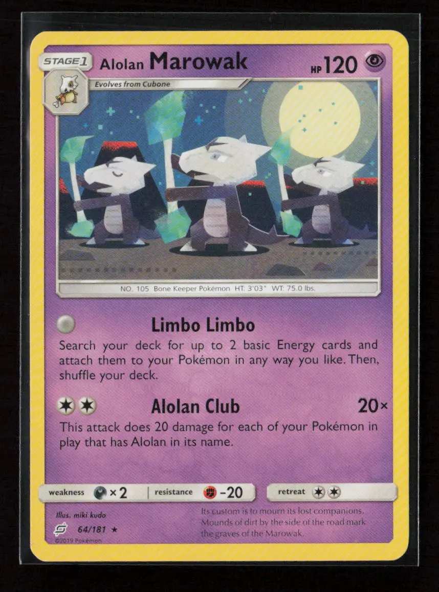 Alolan Marowak Rare Sm - Team Up 64/181 Lp 1
