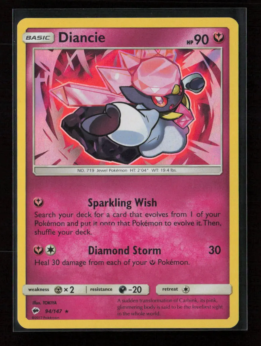 Diancie Holo Rare Sm - Burning Shadows 94/147 Nm 1