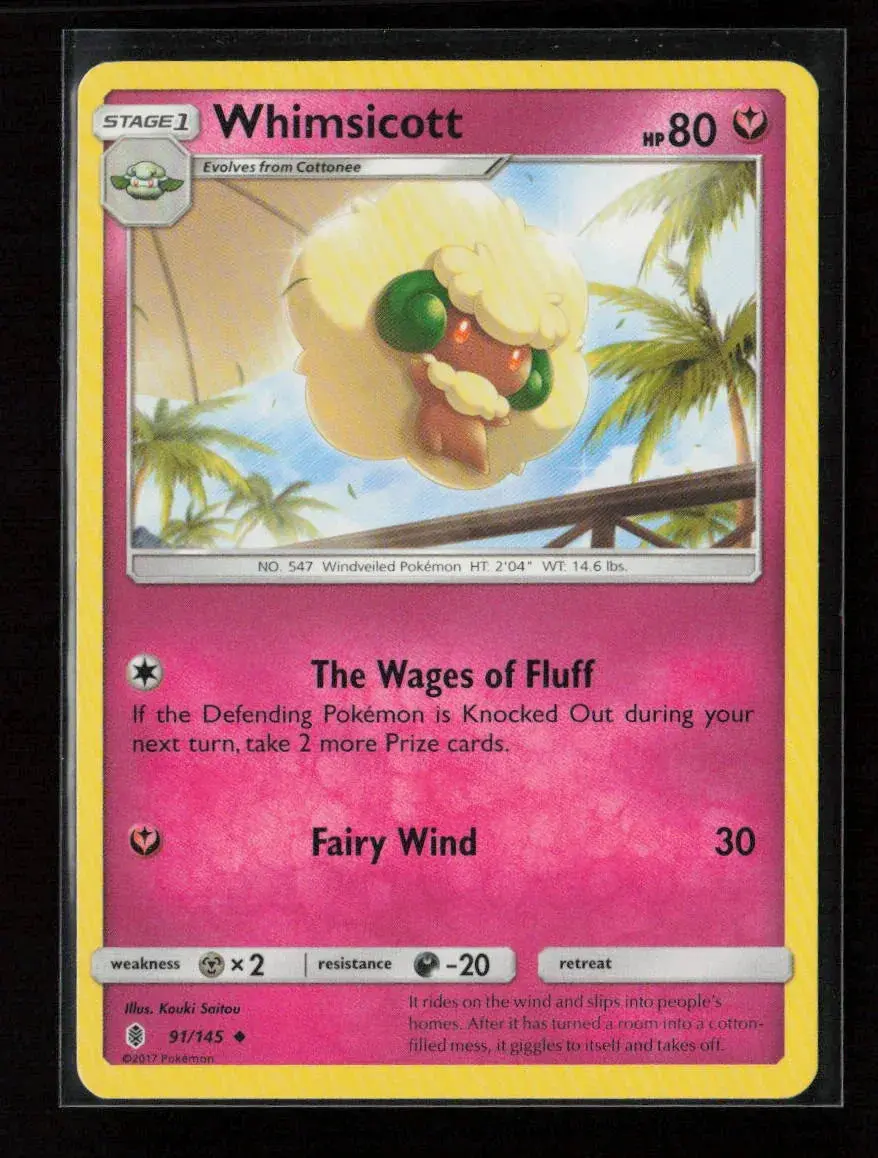 Whimsicott Uncommon Sm - Guardians Rising 91/145 Lp 1