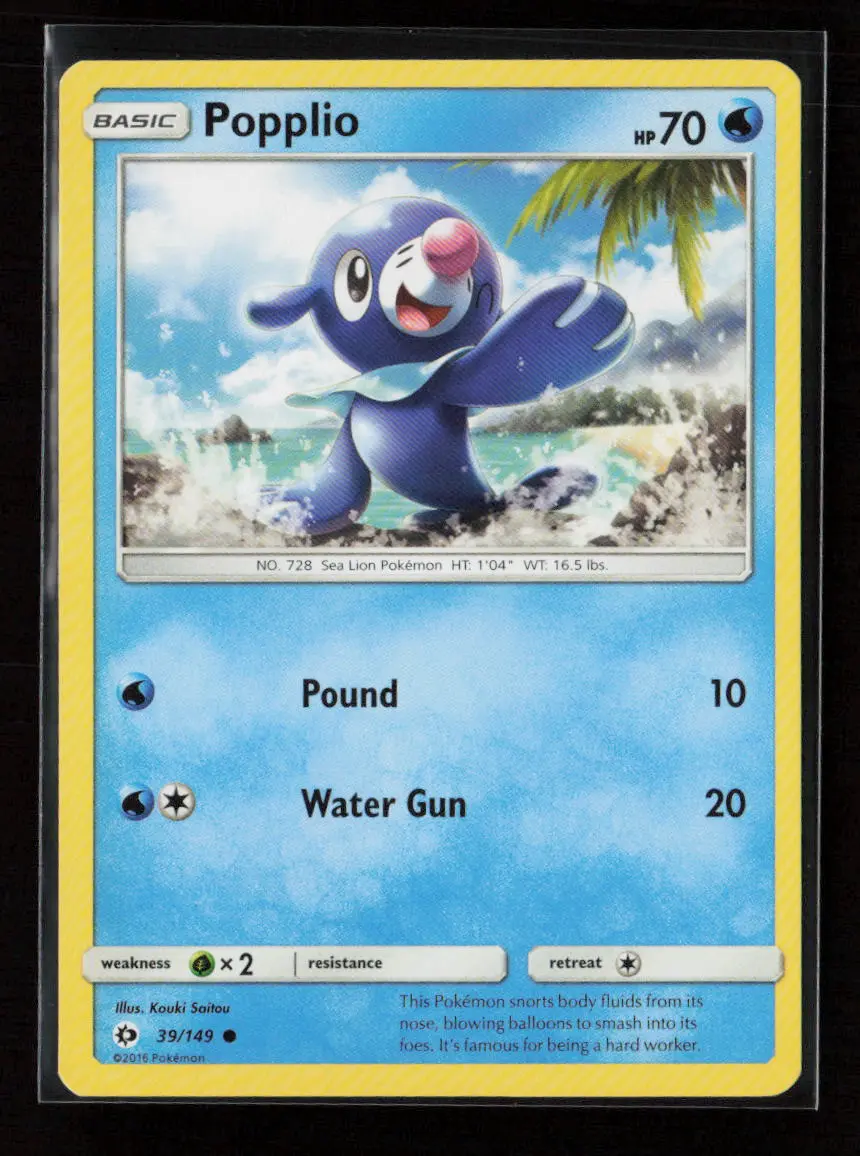 Popplio Common Sm Base Set 39/149 Lp 1