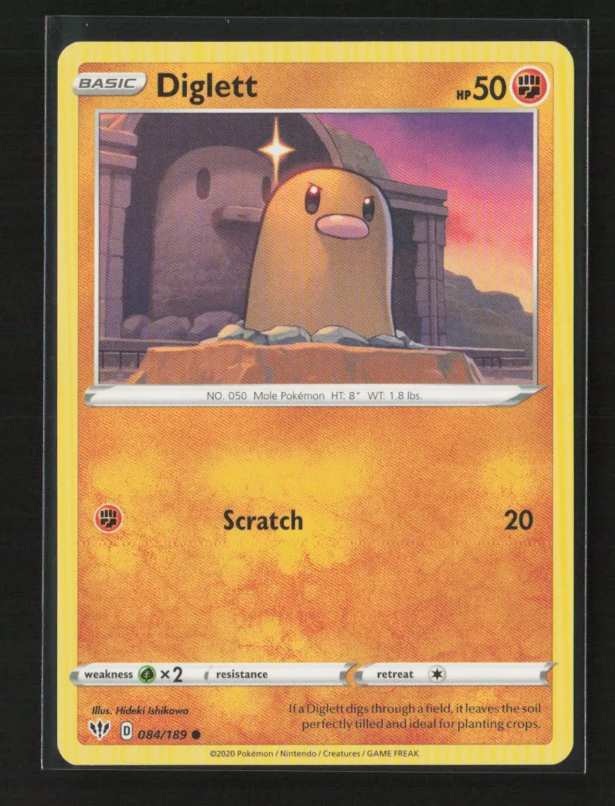 Diglett Common Swsh03: Darkness Ablaze 084/189 Lp 1