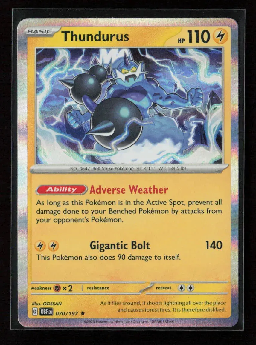 Thundurus Rare Sv03: Obsidian Flames 070/197 Nm 1