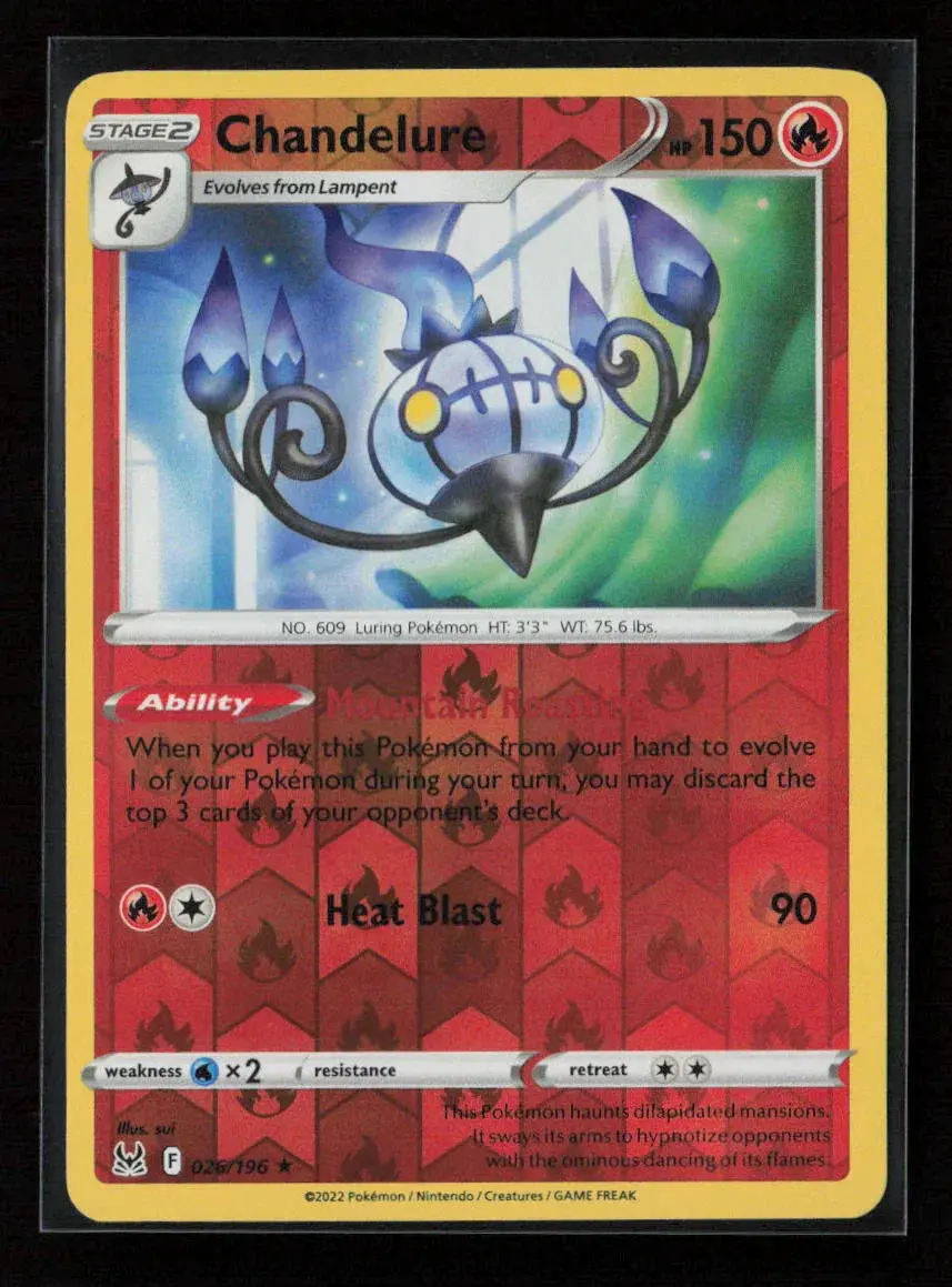 Chandelure Holo Rare Swsh11: Lost Origin 026/196 Nm 1