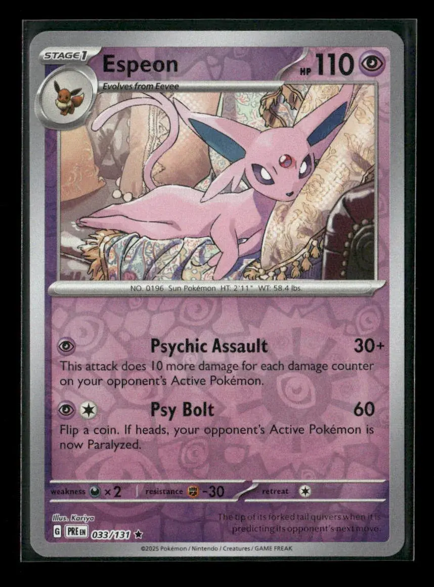 Espeon Rare Sv: Prismatic Evolutions 033/131 Nm 1