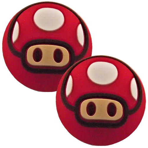 Thumb Grips X2 For Ps4 Ps5 Xbox One Xbox Series X Toggle Cover Cap Mushroom Red 1