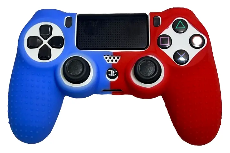 Silicone Cover For Ps4 Controller Case Skin - Red/Blue 1
