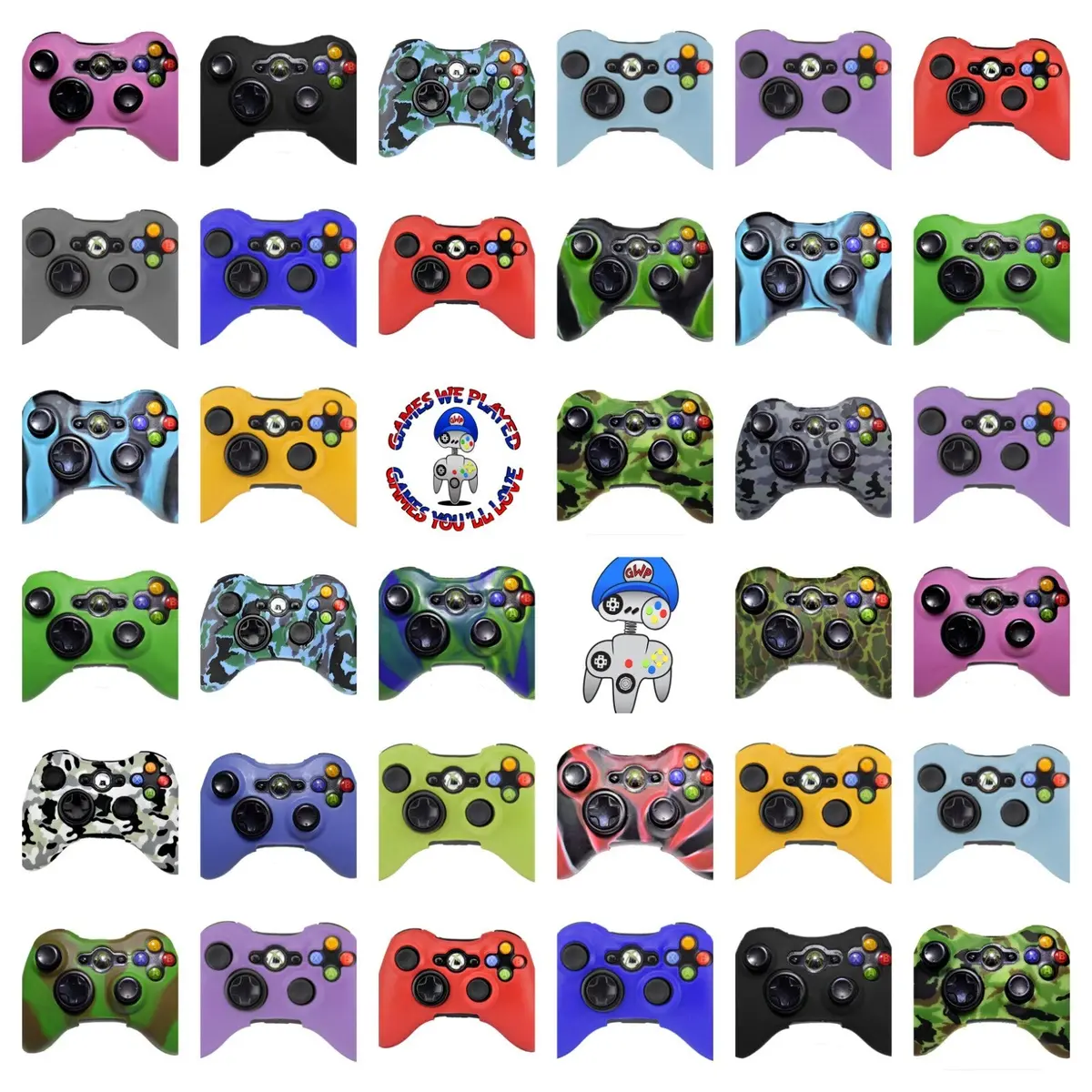 Silicone Cover For Xbox 360 Controller Case Skin Cool Designs Extra Grip Camo 1