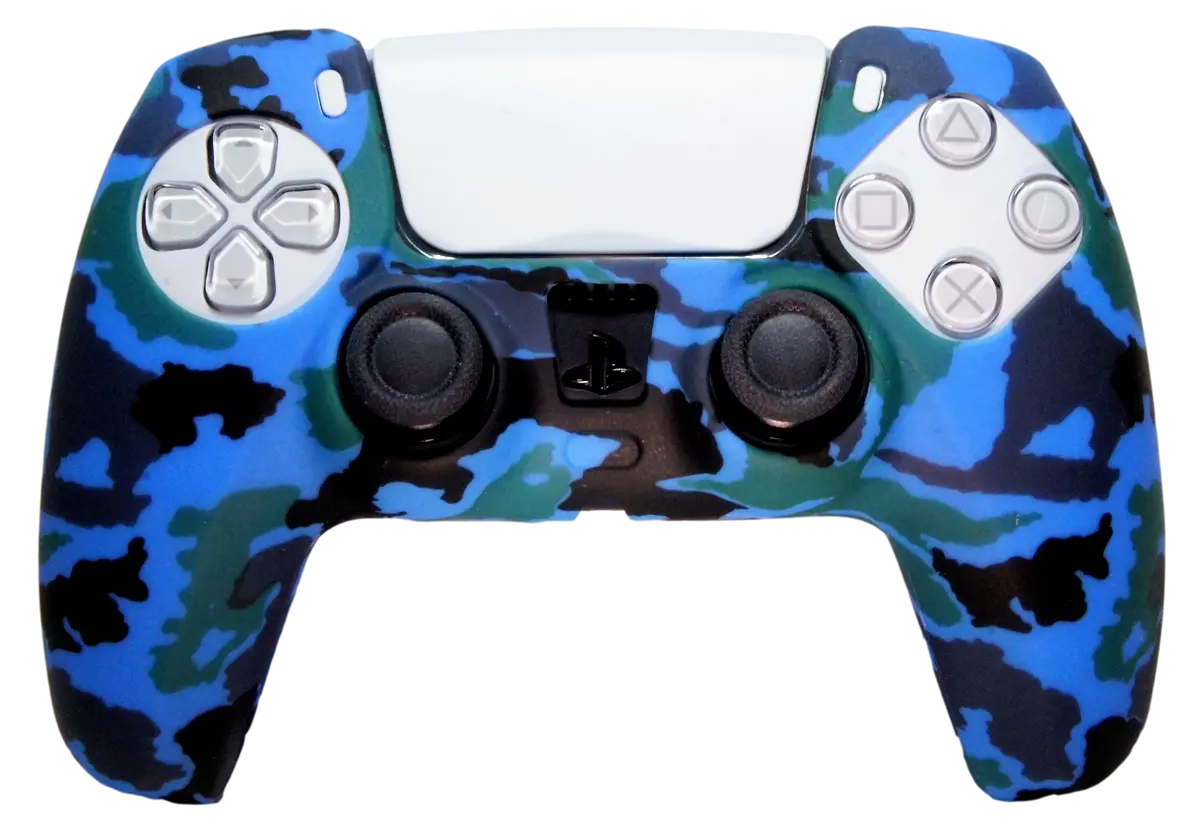 Silicone Cover For Ps5 Controller Case Skin  Blue Camo 1
